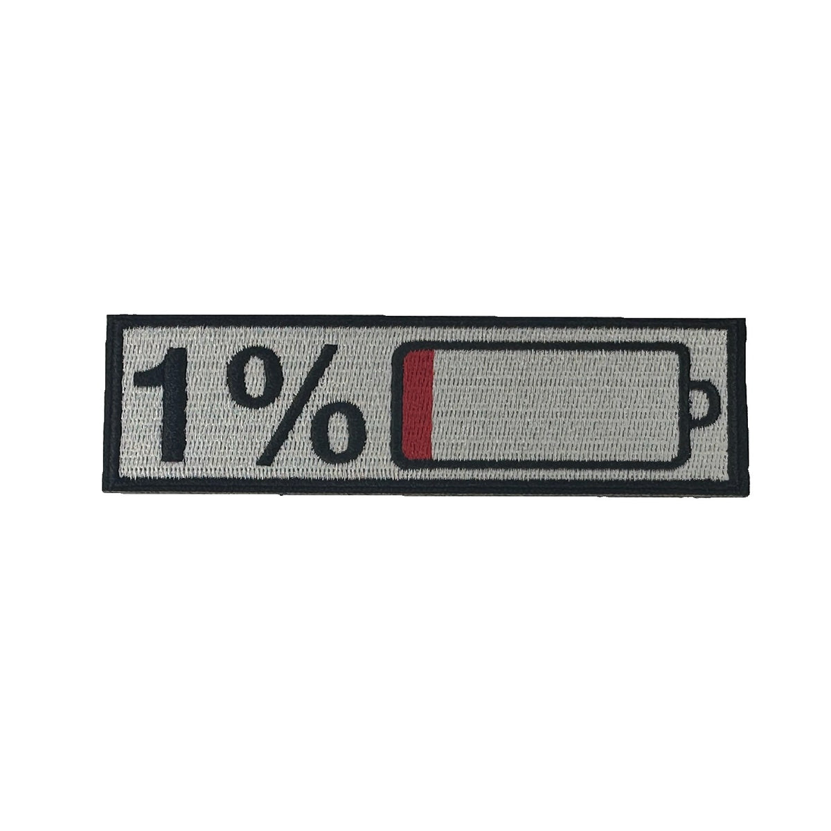 1% Battery morale patch, embroidered, hook and loop backing