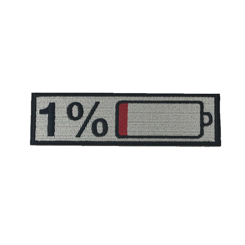 1% Battery morale patch, embroidered, hook and loop backing
