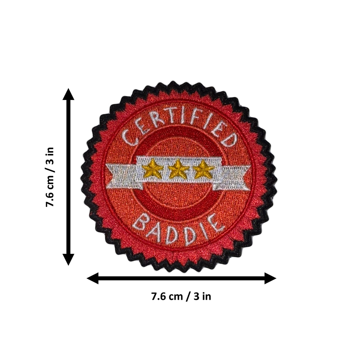 Certified Baddie morale patch measurements