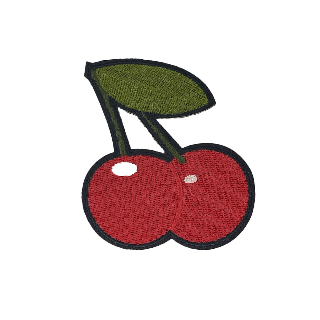 Cherry morale patch, embroidered, hook and loop backing