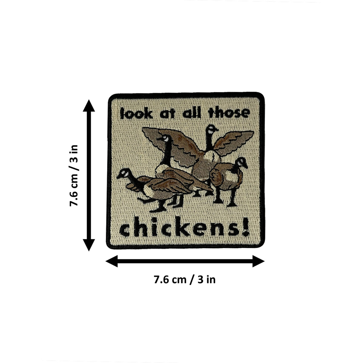 Look At All Those Chickens morale patch measurements