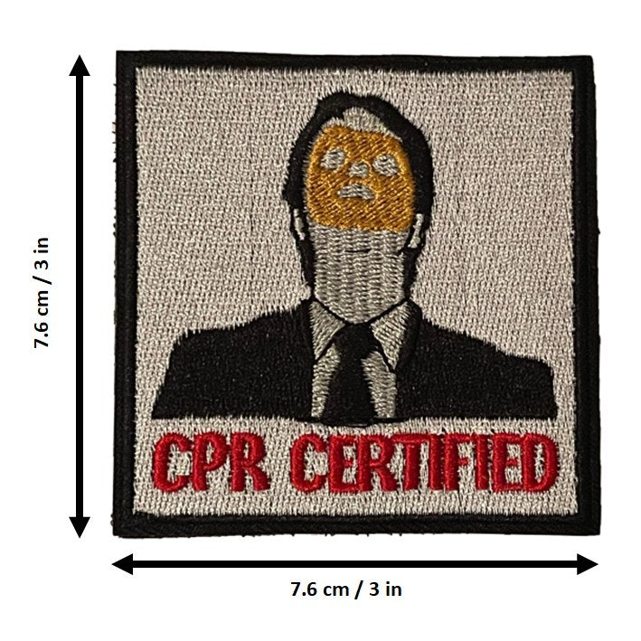 CPR Certified morale patch measurements