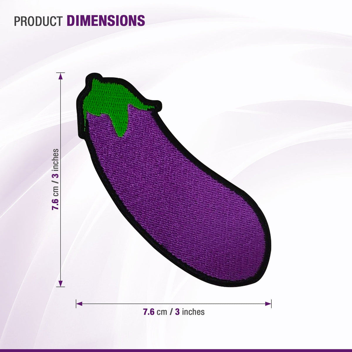Eggplant morale patch dimensions