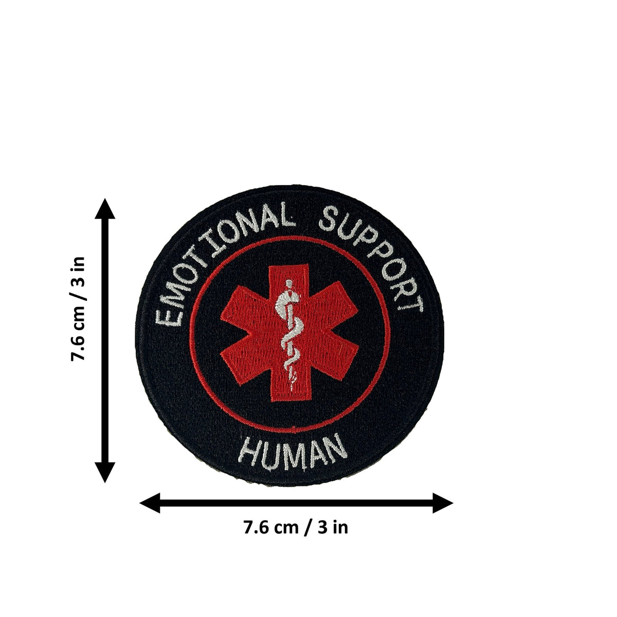 Emotional Support Human morale patch measurements