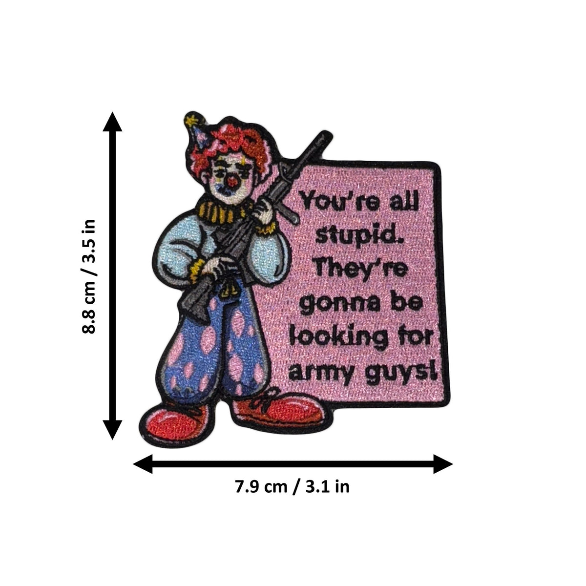 Clown morale patch measurements
