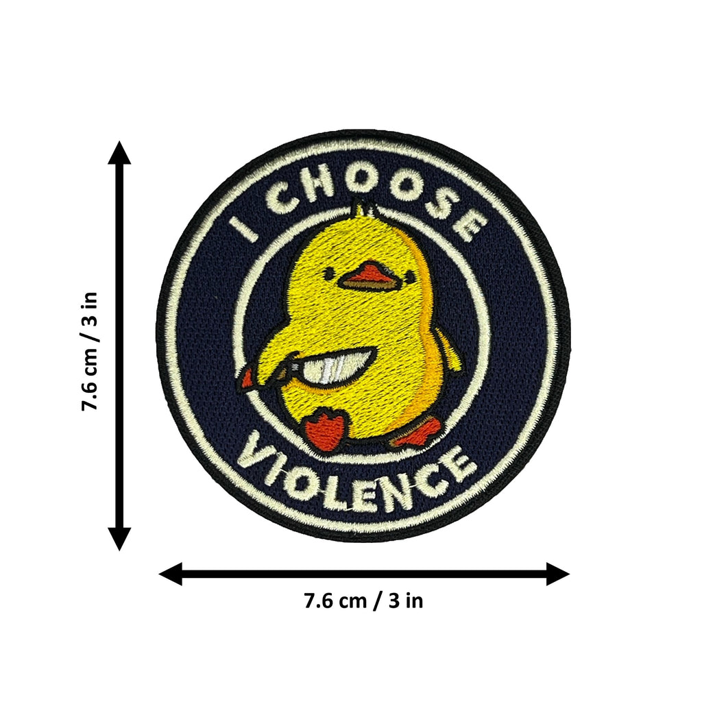 I Choose Violence morale patch measurements