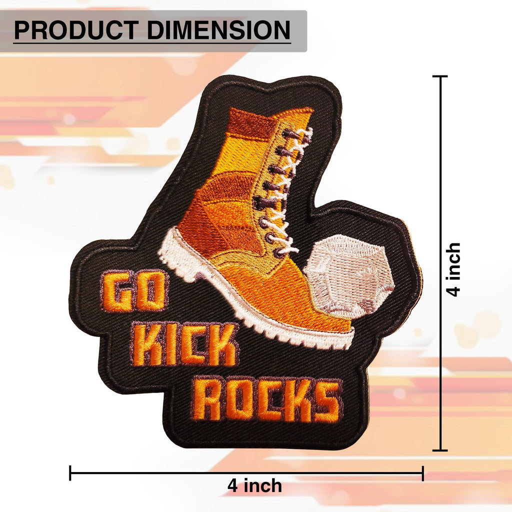 Go Kick Rocks morale patch dimensions