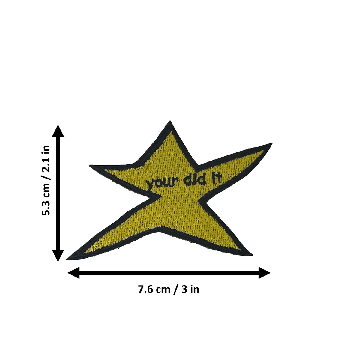 Gold Star Your Did It morale patch measurements