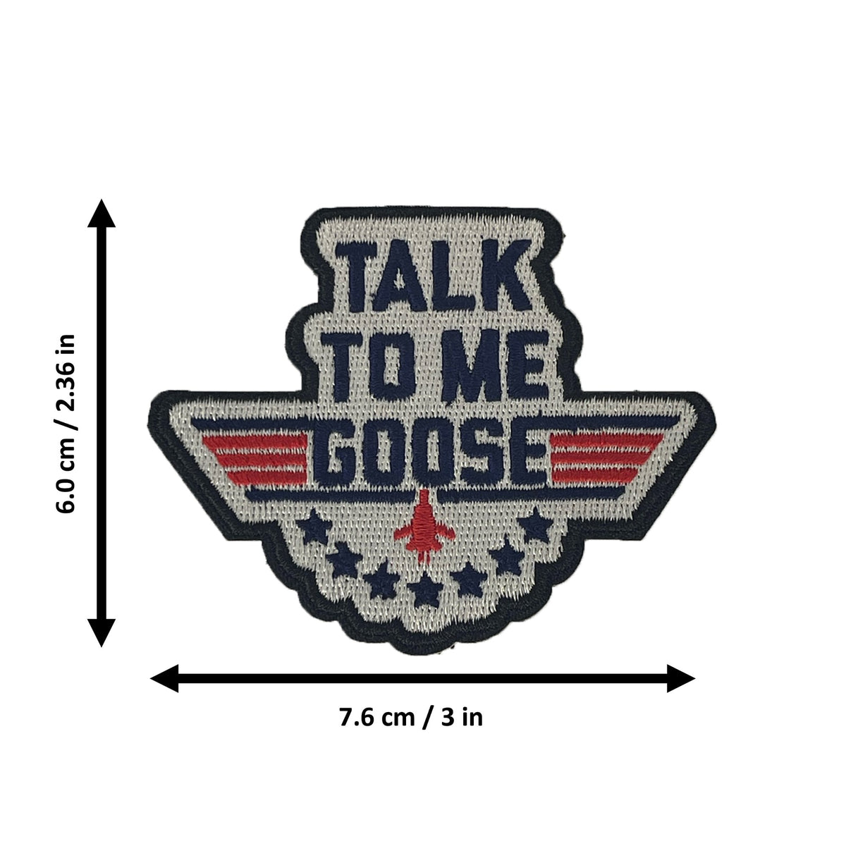 Talk To Me Goose morale patch measurements