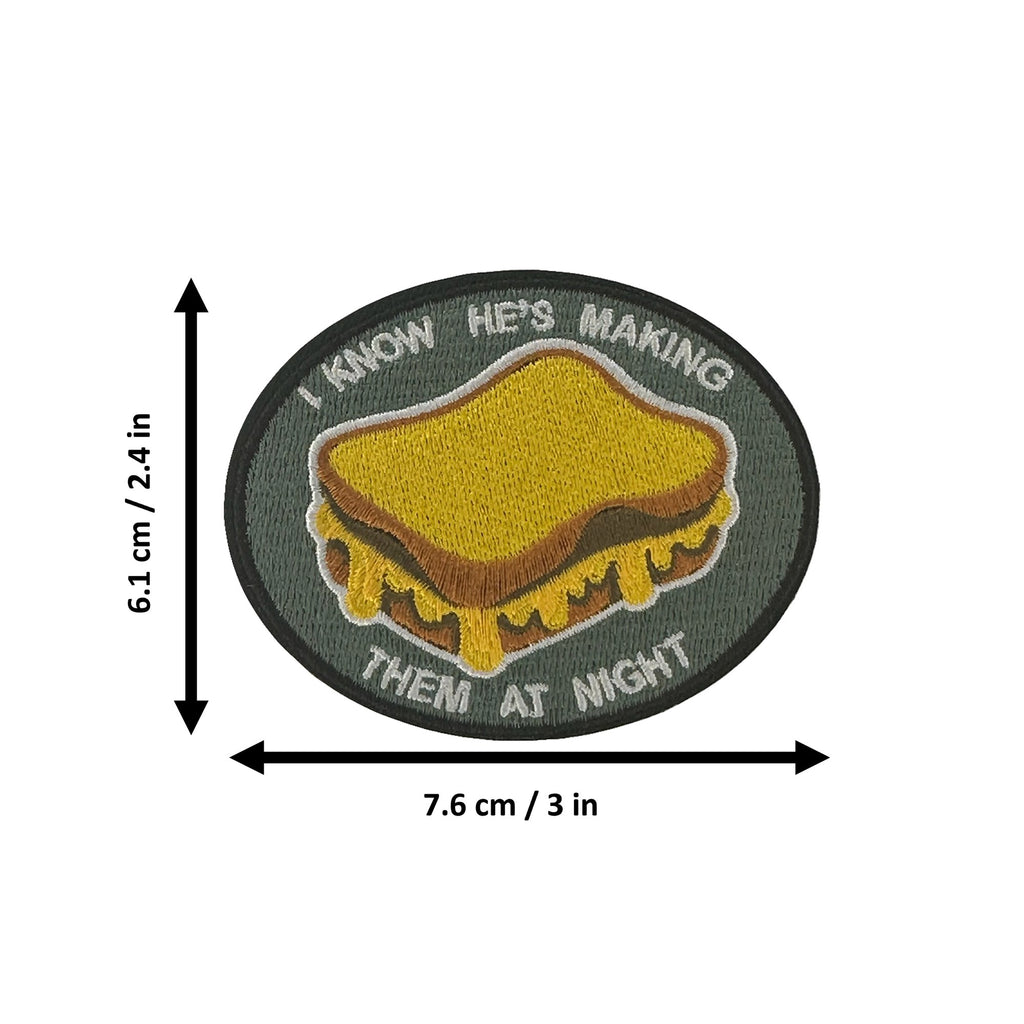 Grilled Cheese morale patch measurements