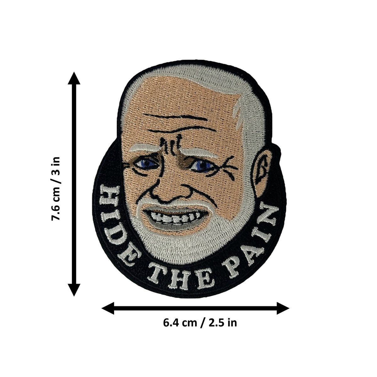 Hide The Pain morale patch measurements