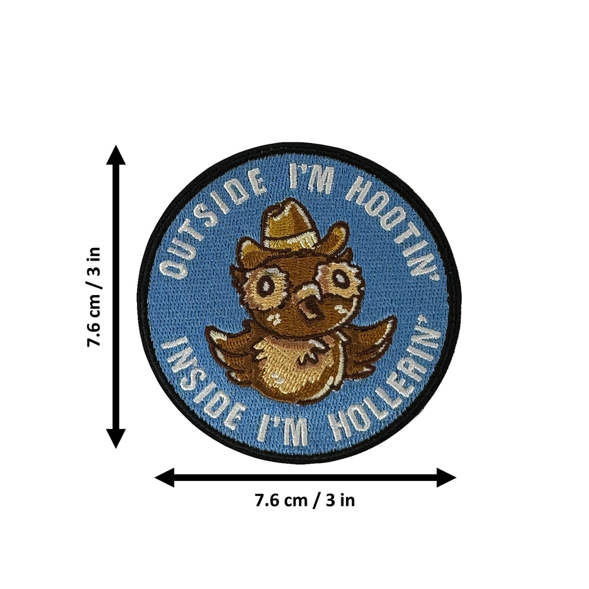 Outside I'm Hootin morale patch measurements