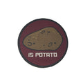Is Potato morale patch, embroidered, hook and loop backing