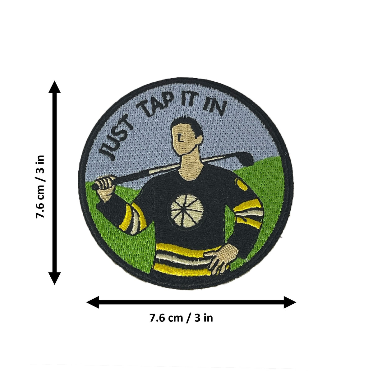 Just Tap It In morale patch measurements