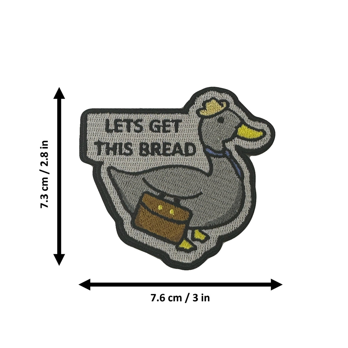 Let's Get This Bread morale patch measurements