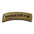 Mandatory Fun morale patch, embroidered, hook and loop backing