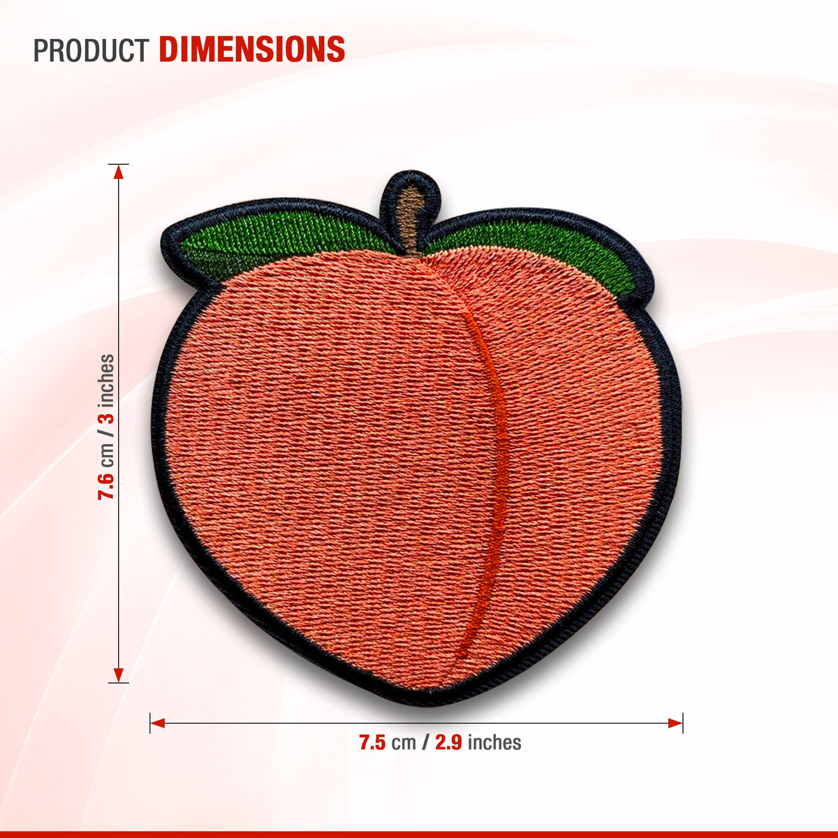 Peach morale patch dimensions
