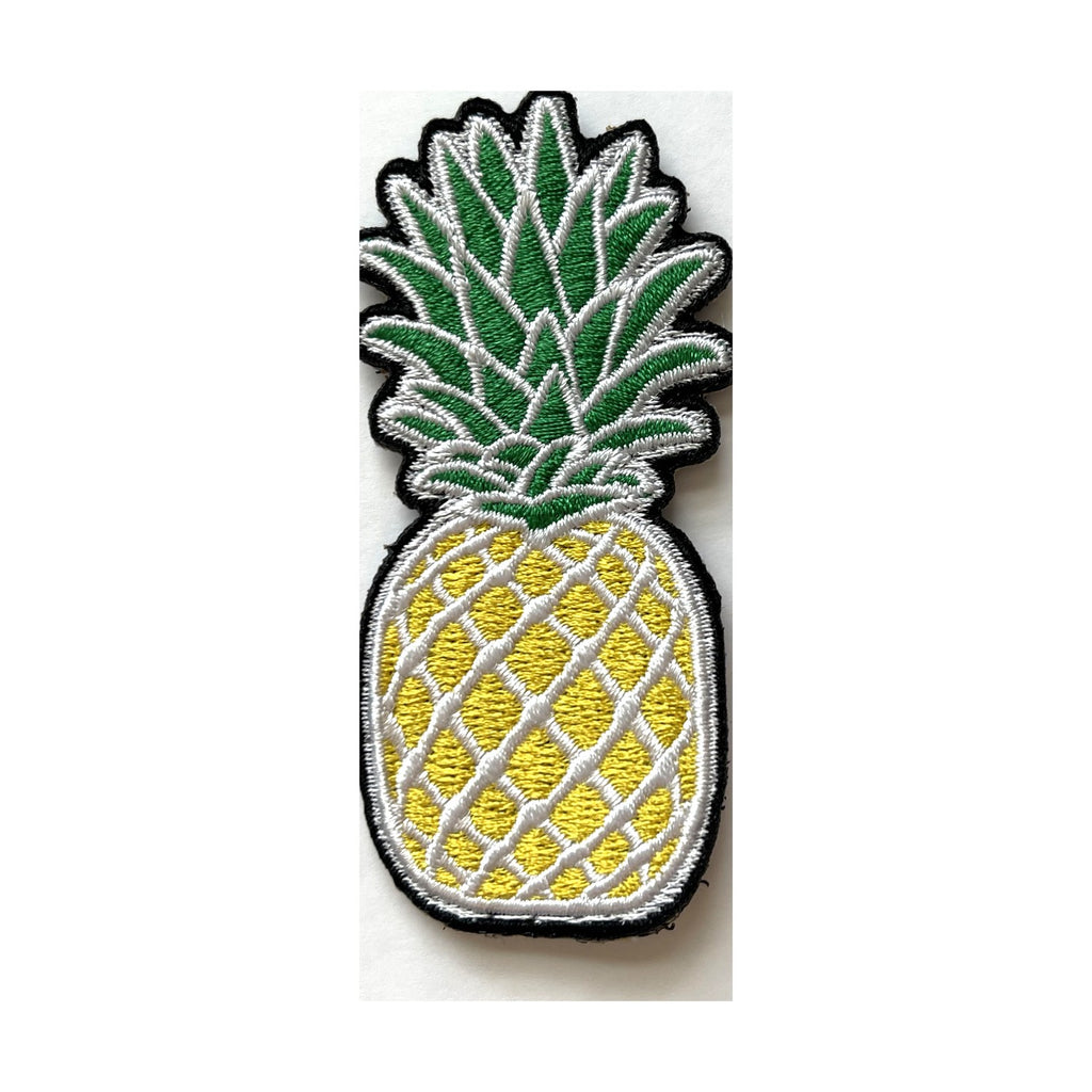 Pineapple morale patch, embroidered, hook and loop backing