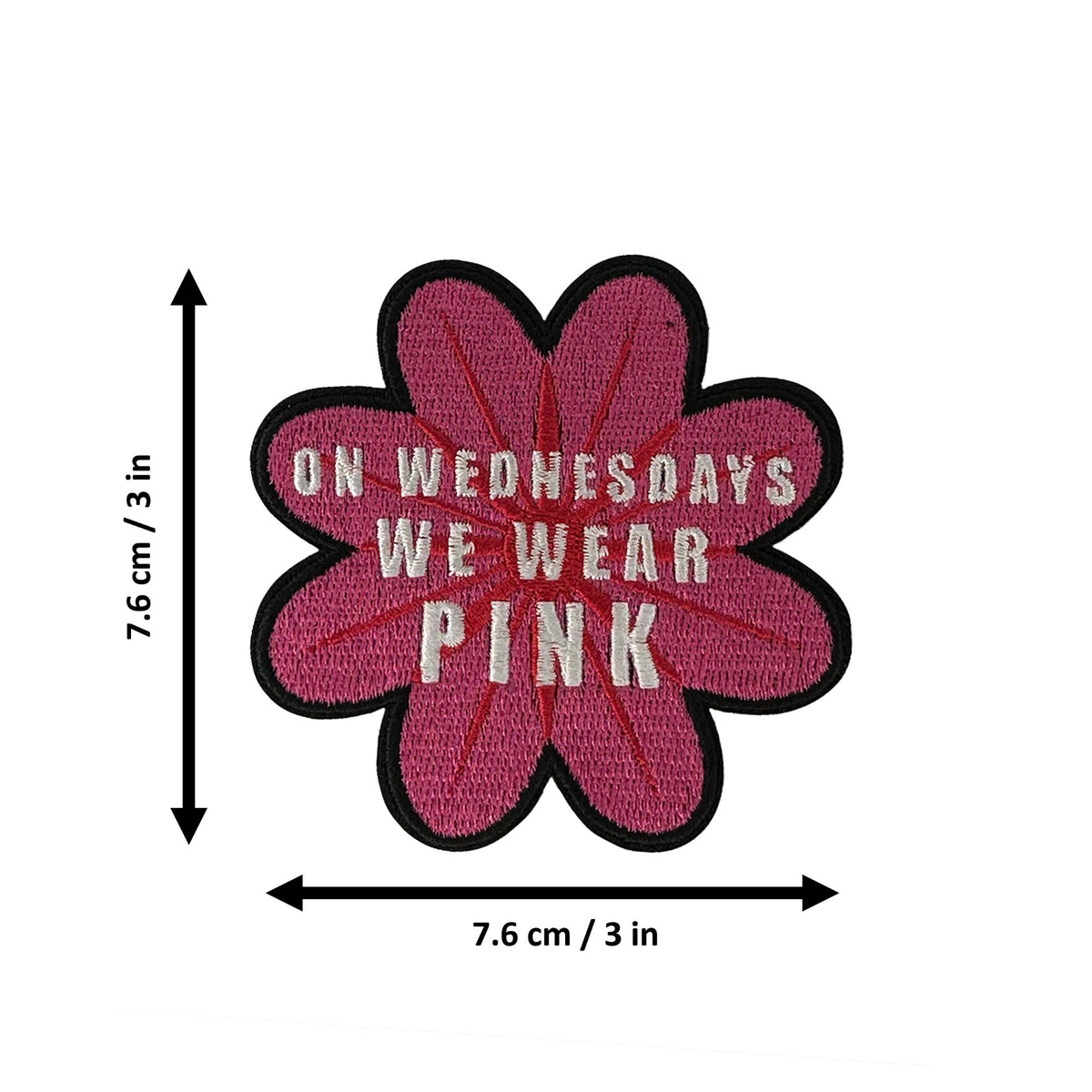 On Wednesdays We Wear Pink morale patch measurements