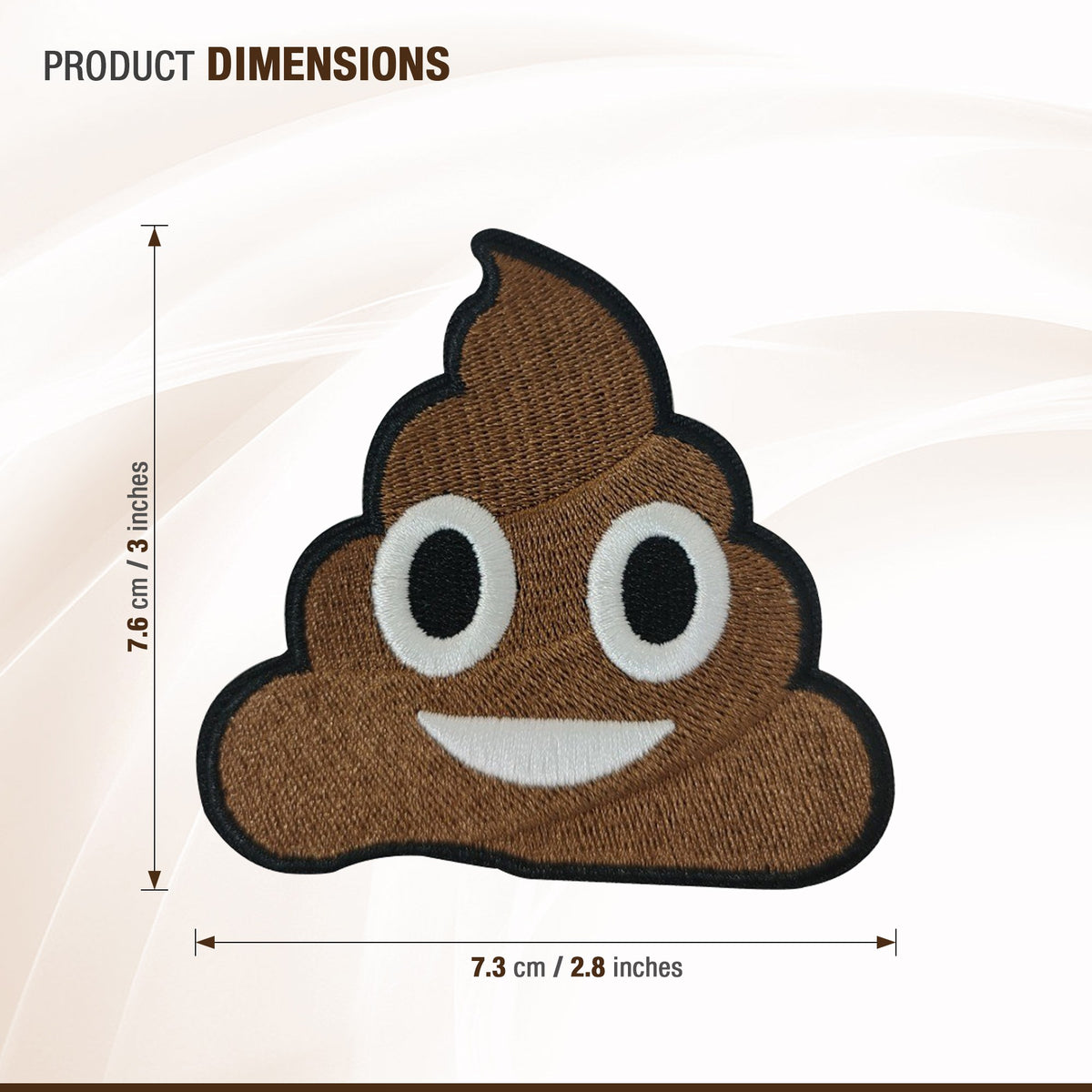 Poop Emoji morale patch dimensions