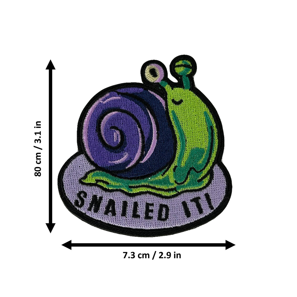 Snailed It morale patch measurements