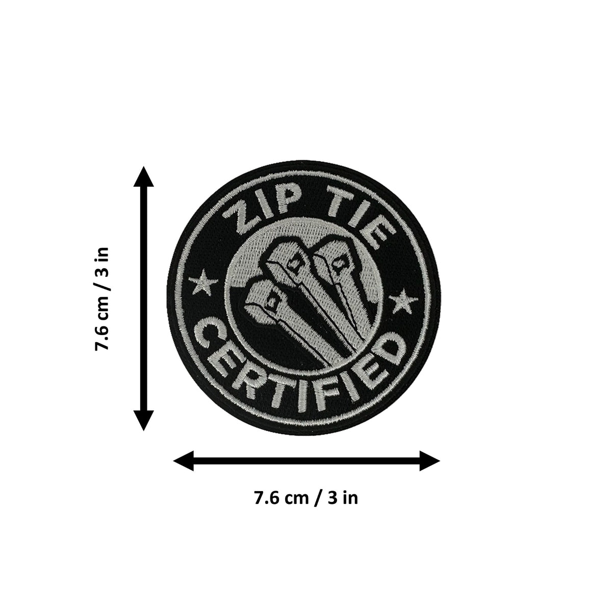 Zip Tie Certified morale patch measurements